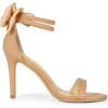 imageAllegra K Womens Heel with Bow Back Open Toe Stilettos Heels SandalsNude