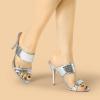 imageAllegra K Womens Open Toe Stiletto Heel Slide SandalsSilver