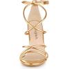 imageAllegra K Womens Open Toe Strappy Straps Stiletto Heel Champagne Gold Sandals 85 M US