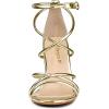 imageAllegra K Womens Open Toe Strappy Straps Stiletto Heel Gold Sandals 75 M US