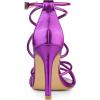 imageAllegra K Womens Open Toe Strappy Straps Stiletto Heel Purple Sandals 10 M US
