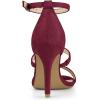 imageAllegra K Womens Open Toe Triple Straps Stiletto High Heel SandalsBurgundy