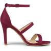 imageAllegra K Womens Open Toe Triple Straps Stiletto High Heel SandalsBurgundy