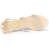 imageAllegra K Womens Rhinestone Ankle Strap Stiletto High Heels SandalsBeige