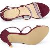 imageAllegra K Womens Rhinestone Ankle Strap Stiletto High Heels SandalsBurgundy