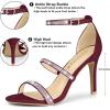 imageAllegra K Womens Rhinestone Ankle Strap Stiletto High Heels SandalsBurgundy