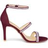 imageAllegra K Womens Rhinestone Ankle Strap Stiletto High Heels SandalsBurgundy