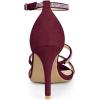 imageAllegra K Womens Rhinestone Ankle Strap Stiletto High Heels SandalsBurgundy