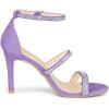 imageAllegra K Womens Rhinestone Ankle Strap Stiletto High Heels SandalsPurple
