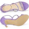imageAllegra K Womens Rhinestone Ankle Strap Stiletto High Heels SandalsPurple