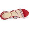 imageAllegra K Womens Rhinestone Ankle Strap Stiletto High Heels SandalsRed