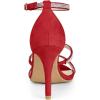 imageAllegra K Womens Rhinestone Ankle Strap Stiletto High Heels SandalsRed
