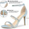 imageAllegra K Womens Rhinestone Ankle Strap Stiletto High Heels SandalsSky Blue