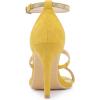 imageAllegra K Womens Rhinestone Ankle Strap Stiletto High Heels SandalsYellow