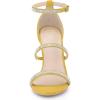 imageAllegra K Womens Rhinestone Ankle Strap Stiletto High Heels SandalsYellow