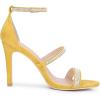 imageAllegra K Womens Rhinestone Ankle Strap Stiletto High Heels SandalsYellow