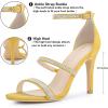 imageAllegra K Womens Rhinestone Ankle Strap Stiletto High Heels SandalsYellow