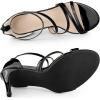 imageAllegra K Womens Strappy Ankle Strap Back Zip Stiletto Heel SandalsBlack