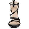 imageAllegra K Womens Strappy Ankle Strap Back Zip Stiletto Heel SandalsBlack