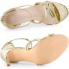 imageAllegra K Womens Strappy Ankle Strap Back Zip Stiletto Heel SandalsGold