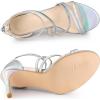 imageAllegra K Womens Strappy Ankle Strap Back Zip Stiletto Heel SandalsSilver