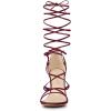 imageAllegra K Womens Strappy Straps Lace Up Stiletto Heel SandalsBurgundy