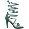 imageAllegra K Womens Strappy Straps Lace Up Stiletto Heel SandalsDark Green