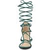 imageAllegra K Womens Strappy Straps Lace Up Stiletto Heel SandalsDark Green