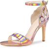 imageAllegra K Womens Butterfly Heels Metallic Stiletto Heel SandalsRose Gold