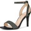 imageAllegra K Womens Glitter Ankle Strap Stiletto High Heel SandalsColorful Black