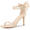 imageAllegra K Womens Heel with Bow Back Open Toe Stilettos Heels SandalsBeige