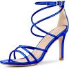 imageAllegra K Womens Open Toe Strappy Straps Stiletto Heel Royal Blue Sandals 75 M US