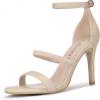 imageAllegra K Womens Open Toe Triple Straps Stiletto High Heel SandalsBeige