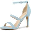 imageAllegra K Womens Open Toe Triple Straps Stiletto High Heel SandalsSky Blue