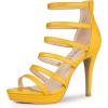 imageAllegra K Womens Platform Gladiator Strappy Indianapolis Stiletto Heel SandalsYellow