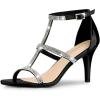 imageAllegra K Womens Rhinestone Ankle Strap Stiletto High Heel SandalsBlack