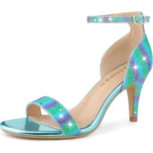 imageAllegra K Womens Glitter Ankle Strap Stiletto Heel SandalsGradient