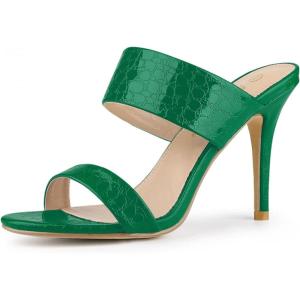 imageAllegra K Womens Open Toe Stiletto Heel Slide SandalsGreen