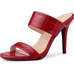 imageAllegra K Womens Open Toe Stiletto Heel Slide SandalsRed
