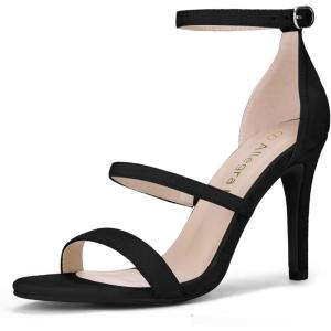 imageAllegra K Womens Open Toe Triple Straps Stiletto High Heel SandalsBlack