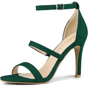 imageAllegra K Womens Open Toe Triple Straps Stiletto High Heel SandalsGreen