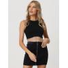 imageAllegra K Fringe Tops for Womens Y2K Raceback Top Sleeveless Sparkly Glitter Tassel Tank Crop Rhinestone TopsBlack