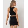 imageAllegra K Fringe Tops for Womens Y2K Raceback Top Sleeveless Sparkly Glitter Tassel Tank Crop Rhinestone TopsBlack