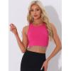 imageAllegra K Fringe Tops for Womens Y2K Raceback Top Sleeveless Sparkly Glitter Tassel Tank Crop Rhinestone TopsHot Pink