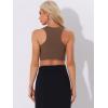 imageAllegra K Fringe Tops for Womens Y2K Raceback Top Sleeveless Sparkly Glitter Tassel Tank Crop Rhinestone TopsLight Brown