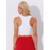 imageAllegra K Fringe Tops for Womens Y2K Raceback Top Sleeveless Sparkly Glitter Tassel Tank Crop Rhinestone TopsWhite