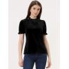 imageAllegra K Halloween Ruffle Collar Shirt for Womens Short Sleeve Casual Velvet Tops BlouseBlack