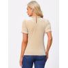 imageAllegra K Halloween Ruffle Collar Shirt for Womens Short Sleeve Casual Velvet Tops BlouseKhaki