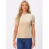 imageAllegra K Halloween Ruffle Collar Shirt for Womens Short Sleeve Casual Velvet Tops BlouseKhaki
