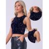 imageAllegra K Sequin Tops for Womens Sparkle Glitter Sleeveless Club Party Nightout Crop Tank TopBlue Purple